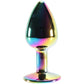 Small Aluminum Plug with Pink Gem in Multicolor