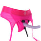 Ouch! Vibrating Pink Strap-on Garter Thong in XL/2XL