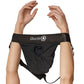 Ouch! Black Vibrating Strap-On Strappy Thong in M/L