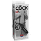 11" Two Cocks One Hole Hollow Suspender Strap-On in Black