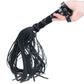 Leather Short Flogger in Black