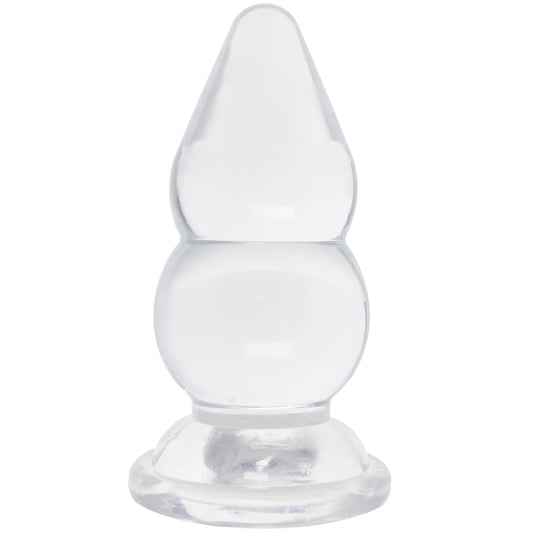 Crystal Jellies 6 Inch Double Pop Butt Plug in Clear