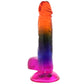 Crystal Jellies 8.5 Inch Cock & Balls Dildo in Rainbow