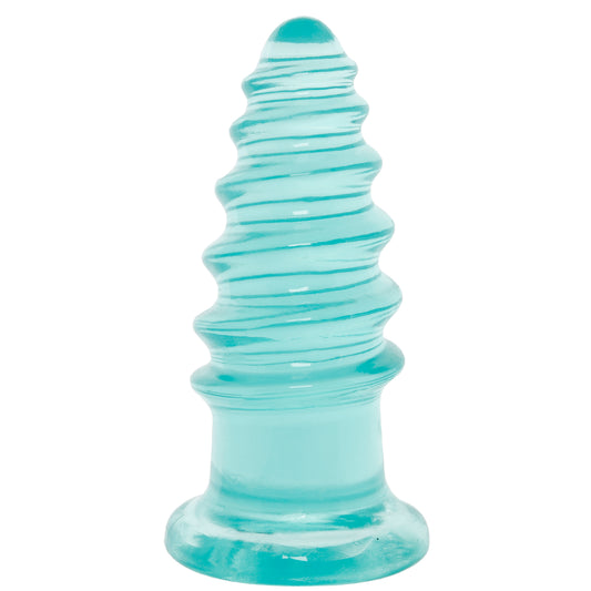 Crystal Jellies 6 Inch Anal Twist Butt Plug in Teal