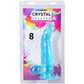 Crystal Jellies 8 Inch Curved Ballsy Dildo in Teal