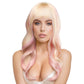 Nicki Wavy Wig with Bangs in Platinum Blonde & Pink