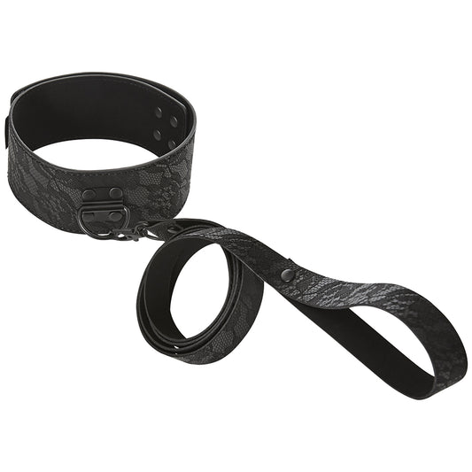 Sincerely Locking Lace Leash and Collar in Black
