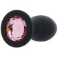 Booty Bling 3 Inch Jeweled Vibrating Butt Plug in Pink