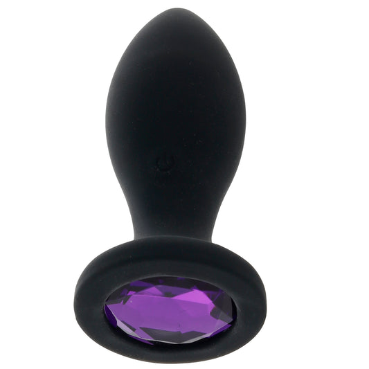 Booty Bling 3 Inch Jeweled Vibrating Butt Plug in Purple