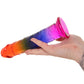 Crystal Jellies 8.5 Inch Classic Dildo in Rainbow