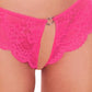 Pink Pussycat Pink Lace Crotchless Panties XL