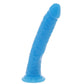RealRock 7 Inch Glow-in-the-Dark Slim Dildo in Blue