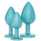 Rear Assets 3 Piece Metal Butt Plug Kit in Teal