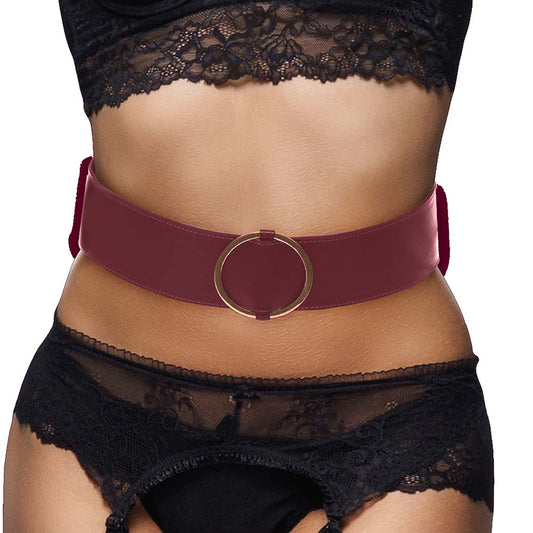 Ouch! Halo Burgundy Waist Bondage Belt /XL