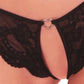 Pink Pussycat Black Lace Crotchless Panties XL