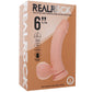 RealRock 6 Inch Vibrating Weighted Ballsy Dildo in Light