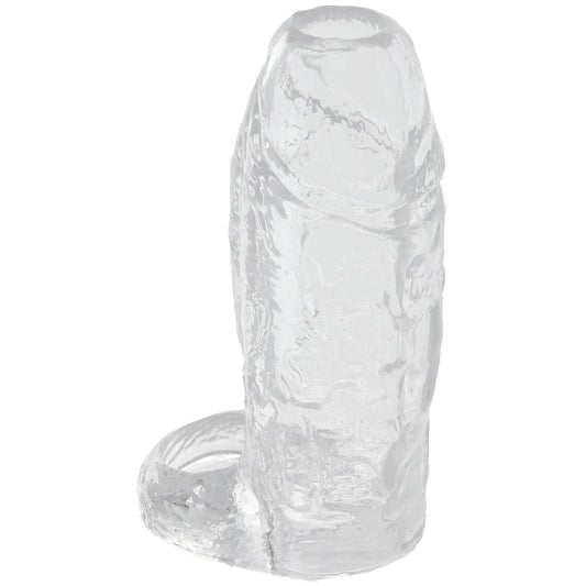 TitanMen 6 Inch Cock Sleeve with Ball Strap in Clear