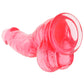 Crystal Jellies 7 Inch Curved Ballsy Dildo in Pink