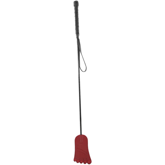 Leather Foot Riding Crop in Red