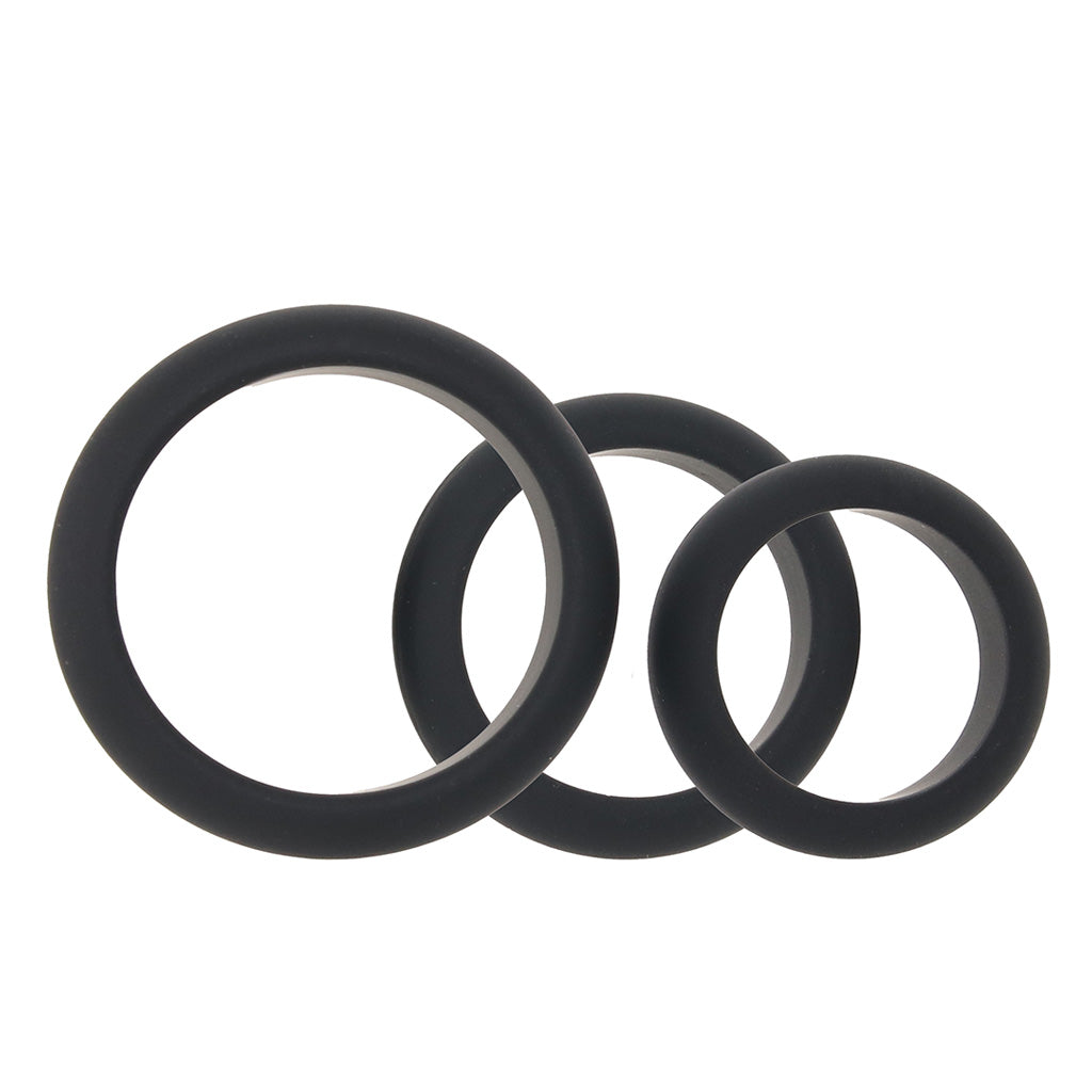 LEVELZ 3 Piece Wide O Cock Ring Set in S-L