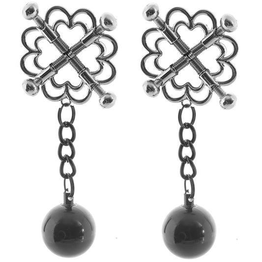 Nipple Grips 4-Point Weighted Nipple Press Clamps in Silver