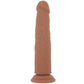 Silicone Studs Vibrating & Thrusting Dildo in Brown