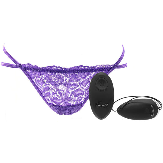 Open-Back Purple Lace Panty & Love Egg XL