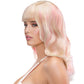 Nicki Wavy Wig with Bangs in Platinum Blonde & Pink