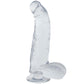 Crystal Jellies 8 Inch Curved Ballsy Dildo in Clear