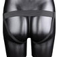 Ouch! Ribbed 8 Inch Hollow Ballsy Strap-On in Gunmetal