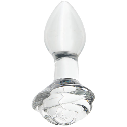 Clarity Utopian Bloom Glass Rose Butt Plug