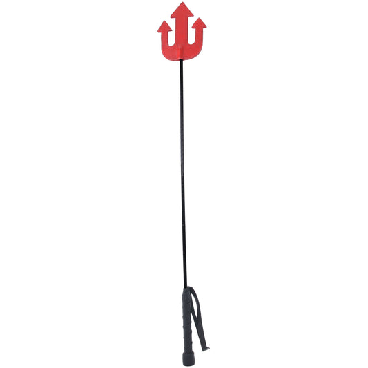 Leather Devil's Riding Crop in Red