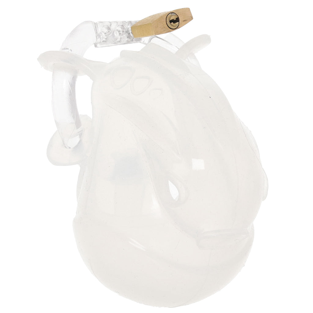 Blueline Full Restraint Silicone Chastity Device in Frosted