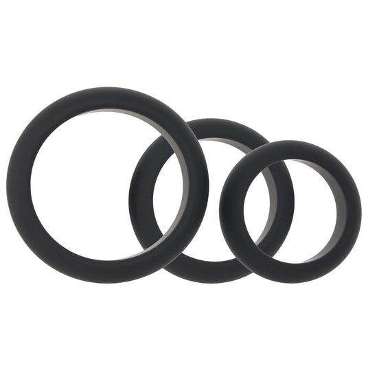 LEVELZ 3 Piece Wide O Cock Ring Set in L-XXL