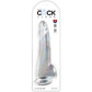 King Cock 10 Inch Smooth Ballsy Dildo in Clear