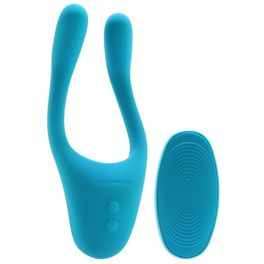 Tryst V2. Multi-Erogenous Silicone Vibe in Teal