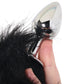 WhipSmart 3 Inch Metal Plug with Fox Tail in Black