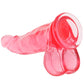 Crystal Jellies 8 Inch Curved Ballsy Dildo in Pink