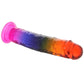 Crystal Jellies 7 Inch Classic Dildo in Rainbow