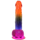 Crystal Jellies 8.5 Inch Cock & Balls Dildo in Rainbow