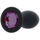 Booty Bling 3 Inch Jeweled Vibrating Butt Plug in Purple