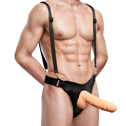 Master Series Magnum 9 Inch Hollow Dildo and Harness