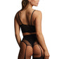 Le Désir 2pc Black Bra Set With Garters in OS