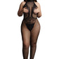 Le Désir Black Fishnet And Lace Bodystocking in OSXL