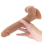 Size Queen 8 Inch Dildo in Brown