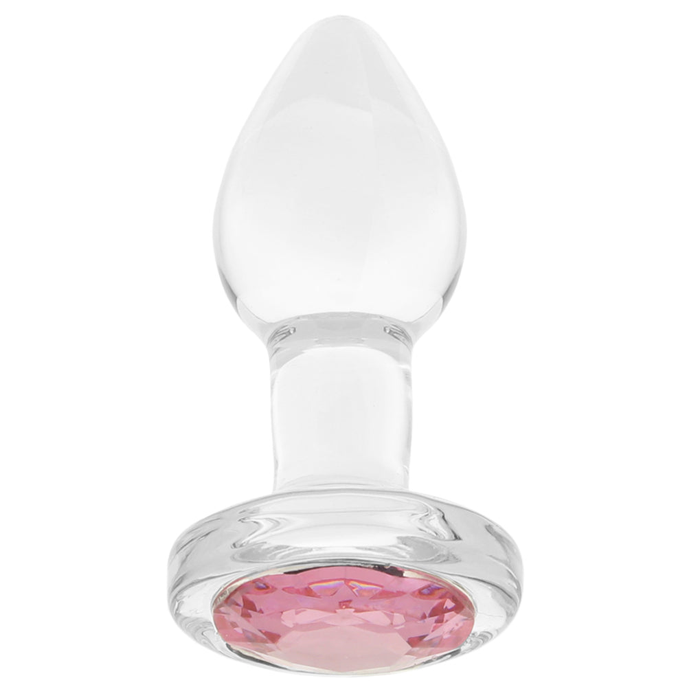 Adam & Eve Pink Gem Glass Plug in Small
