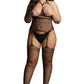 Le Désir Black Cupless Strappy Suspender Bodystocking