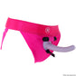 Ouch! Vibrating Pink Open Back Panty Harness in XS/S
