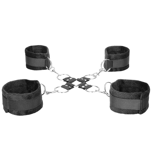 Black & White Velcro Hogtie With Cuffs