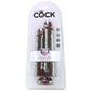 King Cock 9" Two Cocks One Hole Dildo in Chocolate